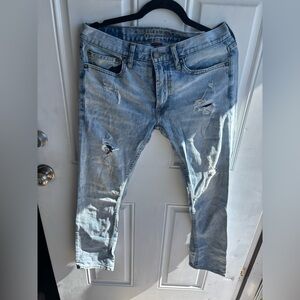 American Eagle Outfitters Light Blue Distressed Bootcut Jeans